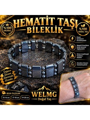 welmg Hematit Taşı Bileklik Özel Model Türkiye'de Tek Erkek Hematit Bileklik