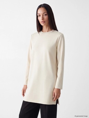 Lc Waikiki Yeni Sezon Gri Oversize Soft Touch Kadın Tunik