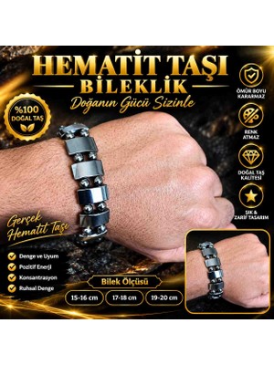 welmg Hematit Bileklik - Doğal Taş Bileklik - Özel Seri - Yeni Model