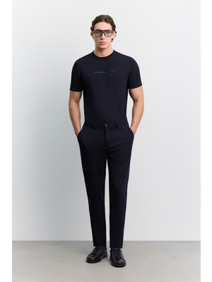 AVVA Erkek Lacivert Klasik Bel Pamuk Karışımlı Elastan Relaxed Fit Pantolon A62Y3061
