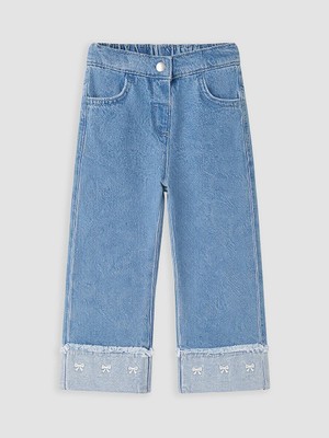 Lc Waikiki Yeni Sezon Mavi Nakışlı Kız Bebek Jean Pantolon