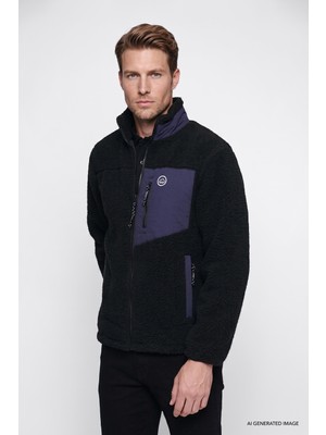 Wrangler Regular Fit Normal Kesim Dik Yaka Tam Fermuarlı Cepli Sherpa Sweatshirt Polar