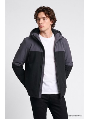 Lee Relaxed Fit Rahat Kesim Kapüşonlu Cepli Şişme Puffer Mont