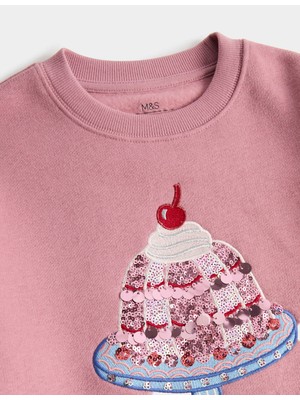 Marks & Spencer Pamuklu Jelly Baskılı Çocuk Sweatshirt