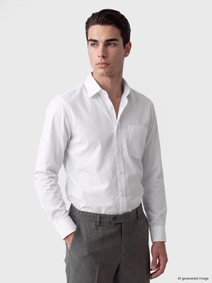 Lc Waikiki Yeni Sezon Beyaz Regular Fit Poplin Erkek Gömlek