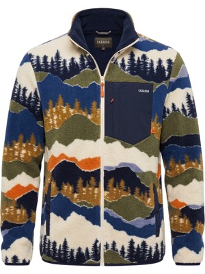 Cazador Caz 55620 Kürklü Sweat Hırka Mavi Erkek Sweatshirt