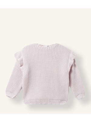 DeFacto Bisiklet Yaka Triko Basic Kazak Kız Bebek F2627A526WN
