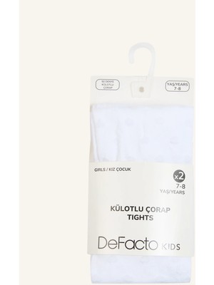 DeFacto 2'li Pamuklu Külotlu Çorap Kız Çocuk I5738A8NS