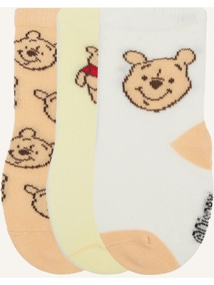DeFacto Disney Winnie The Pooh Desenli Dikişsiz 3'lü Pamuklu Çorap Kız Bebek I1660A5NS