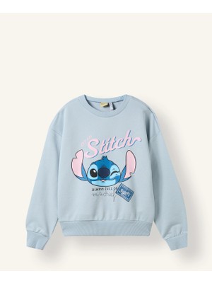 DeFacto Disney Lilo & Stitch Relaxed Fit Bisiklet Yaka Baskılı Sweatshirt Kız Çocuk I5072A826AU