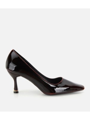 Hotiç 01AYH332730A780 KADIN Rugan Bordo Taş Detaylı Ince Topuklu Stiletto