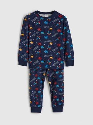 Lc Waikiki Yeni Sezon Lacivert Desenli Erkek Çocuk Pijama Takımı