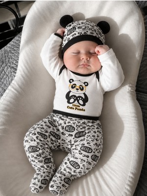 Panfilia %100 Pamuk Uzun Kollu Mevsimlik Penye Bebek 3'lü Set / Zıbın Takım