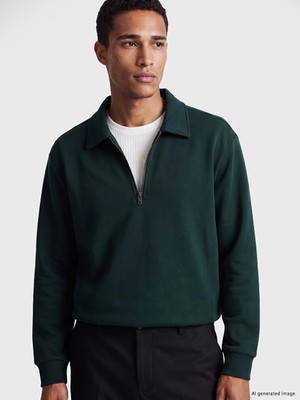 Lc Waikiki Yeni Sezon Yeşil Polo Yaka Erkek Sweatshirt