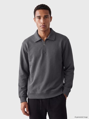 Lc Waikiki Yeni Sezon Gri Polo Yaka Erkek Sweatshirt