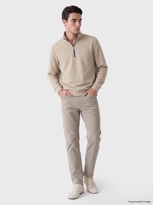 Lc Waikiki Yeni Sezon Bej Fermuarlı Dik Yaka Erkek Sweatshirt