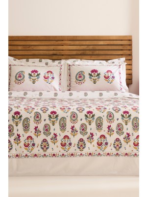 Karaca Home Elvaris %100 Pamuk Çift Kişilik Nevresim Takımı Pembe