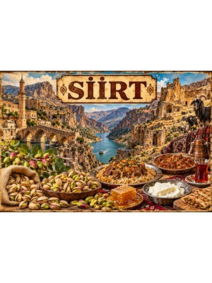 Lucena Siirt Retro Metal Duvar Tablosu | Yöresel Kültür ve Şehir Temalı Dekor 15X20 cm