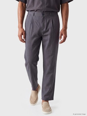 Lc Waikiki Yeni Sezon Antrasit Regular Fit Pileli Erkek Pantolon