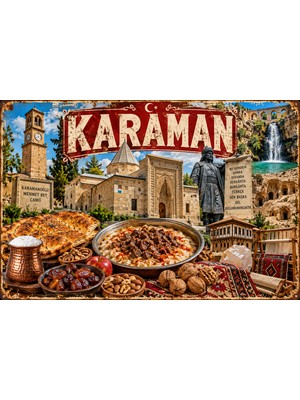 Lucena Karaman Retro Metal Duvar Tablosu – Tarihi ve Yöresel Dekoratif Metal Tabela 15X20 cm