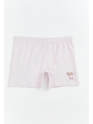 Lc Waikiki Yeni Sezon Pembe Beli Lastikli Baskılı Kız Çocuk Boxer