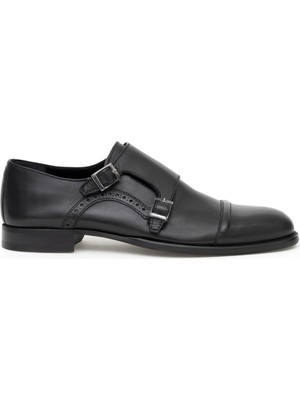 Cacharel Black Microlight Sole Buckle 100% Leather Classic Shoes