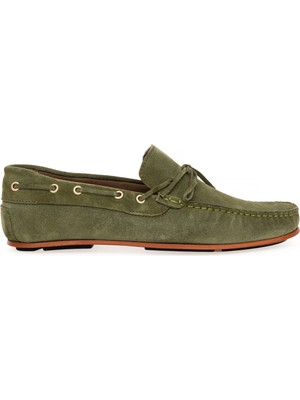 Cacharel Khaki Leather Sole 100% Leather Loafers