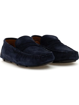 Cacharel Navy 100% Leather Loafers