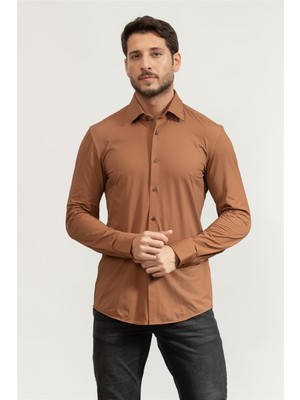 Boss P-Hank-Kent-C Men's Shirt Brown