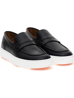 Cacharel Navy Thermo Sole 100% Leather Loafers