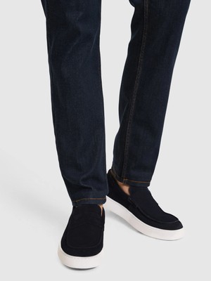 Cacharel Navy 100% Suede Leather Loafers