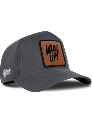 BlackBörk Wake Up Logolu Antrasit Beyzbol Şapka