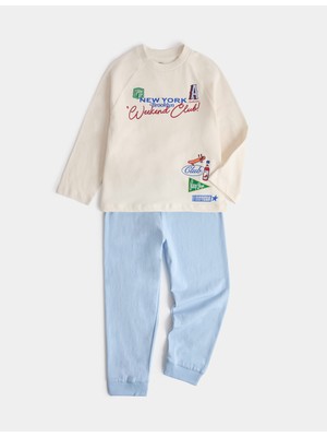 Marks & Spencer Saf Pamuklu Weekend Club Çocuk Pijama Takımı