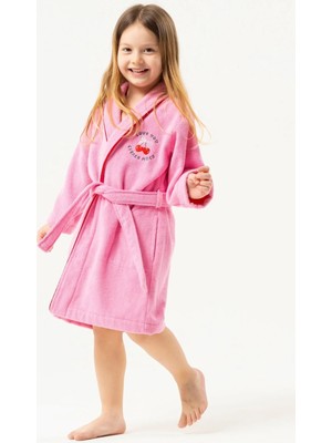 Motif Tekstil Mini Cherry Much Çocuk Bornozu Pamuklu Nakışlı