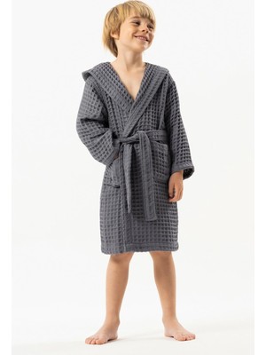 Motif Tekstil Mini Joone Waffle Pike Çocuk Bornozu %100 Pamuk