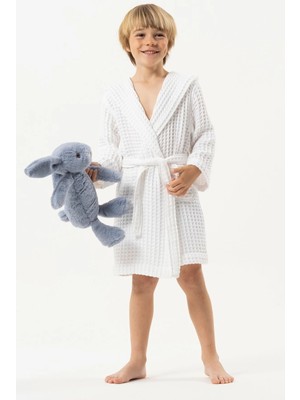 Motif Tekstil Mini Joone Waffle Pike Çocuk Bornozu %100 Pamuk
