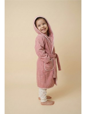 Motif Tekstil *ihraç Fazlası* Çocuk Bornozu Kapüşonlu Cepli Premium Microcotton %100 Pamuk -Hafif Kusurludur-