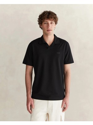 Gant Men's Black Regular Fit Polo Collar T-Shirt