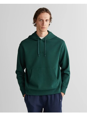 Gant Men's Green Relaxed Fit Hooded Sweatshirt