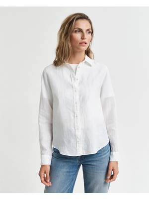 Gant Women's White Regular Fit Classic Collar Shirt
