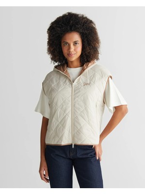 Gant Women's Cream Hooded Logo Vest