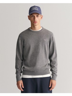 Gant Men's Grey Regular Fit Crew Neck Sweater