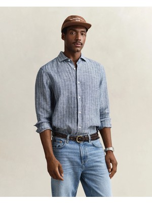 Gant Men's Blue Regular Fit Striped Shirt