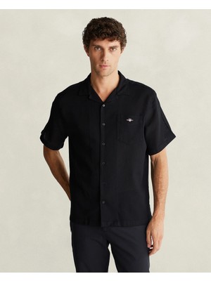 Gant Men's Black Short Sleeve Logo Shirt