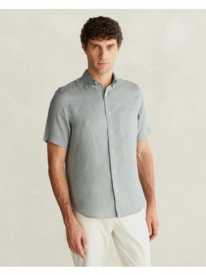 Gant Men's Green Button-Down Collar Logo Shirt