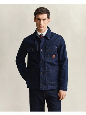 Gant Men's Navy Buttoned Collar Jacket