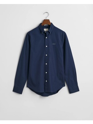 Gant Men's Navy Slim Fit Oxford Shirt