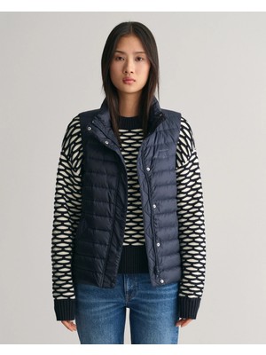 Gant Women's Navy Stand Collar Goose Down Vest