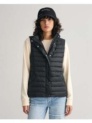 Gant Women's Black Stand Collar Goose Down Vest