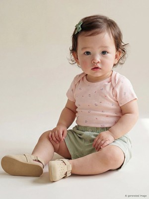 Lc Waikiki Yeni Sezon Yeşil Kız Bebek Gabardin Şort